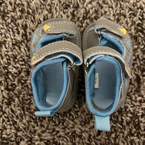 Baby Boy Shoes gray and blue fisherman style sandal. 0-3 month. Like new!